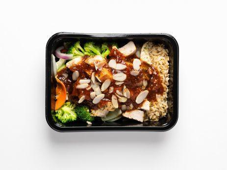 Fit Kitchen healthy meal prep container with a balanced meal.